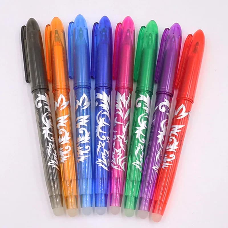 12PCS Erasable Gel Pen 0.5MM Color Erasable Gel Needle Bullet Head 12 Colors Such as Blue blue Office School Supply Stationery