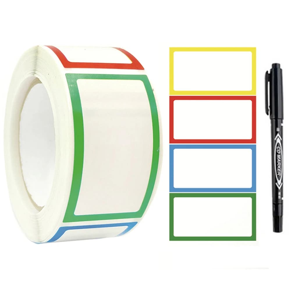 250pcs Blank Name Stickers Writable Date Tags for School Teacher  Kids Desk Clothes Storage Boxes Packaging Mark Labels with Pen