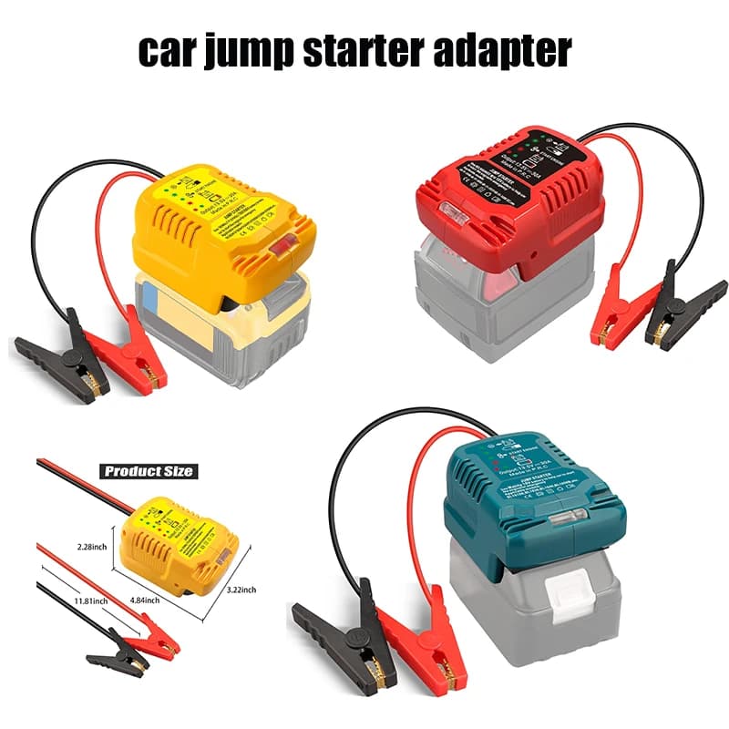 Car Jump Starters Adapter for Makita/Dewalt/Milwaukee /EINHELL18V Battery  Car Battery Jump Starter Automotive Booster Cables