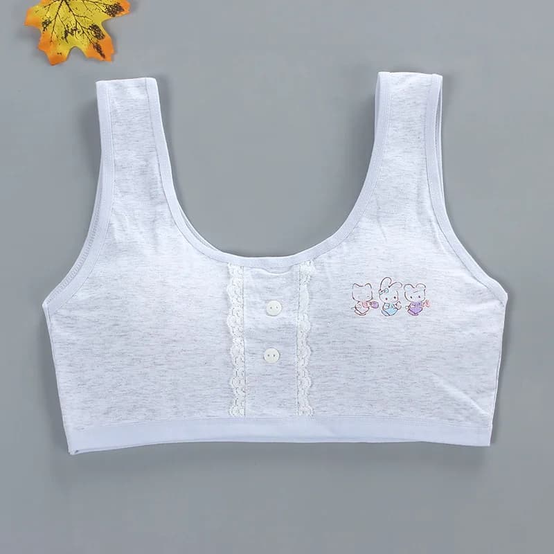 Girl Vest Cotton Spandex Big Girl's Sport 8-15 Years Adolescente Kids Underwear Letter Racerback Training Teen Bra
