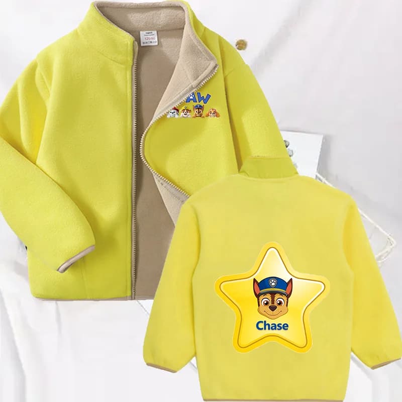 Paw Patrol Warm Fleece Jacket Chase Skye Outerwear Spring Autumn Winter Kids Solid Boy Girl Soft Polar Fleece Thick Zipper Coats