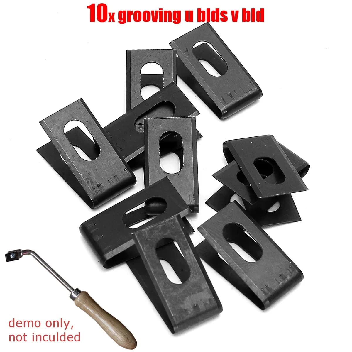 10X Painted Black Matt Iron Floor Vinyl Welding Grooving U And V Blades 20X10MM
