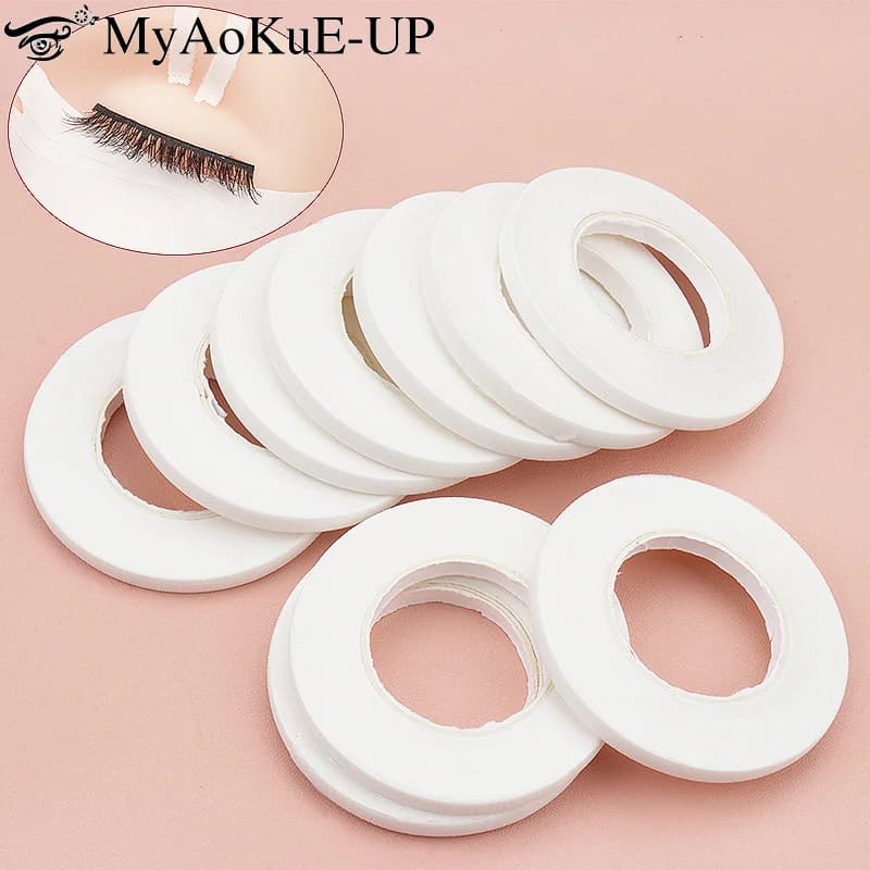 10 Rolls 4mm Width Eyelash Extension Tape Makeup Breathable Anti-allergy Easy to Tear Micropore Tape Professional Lashes Tape
