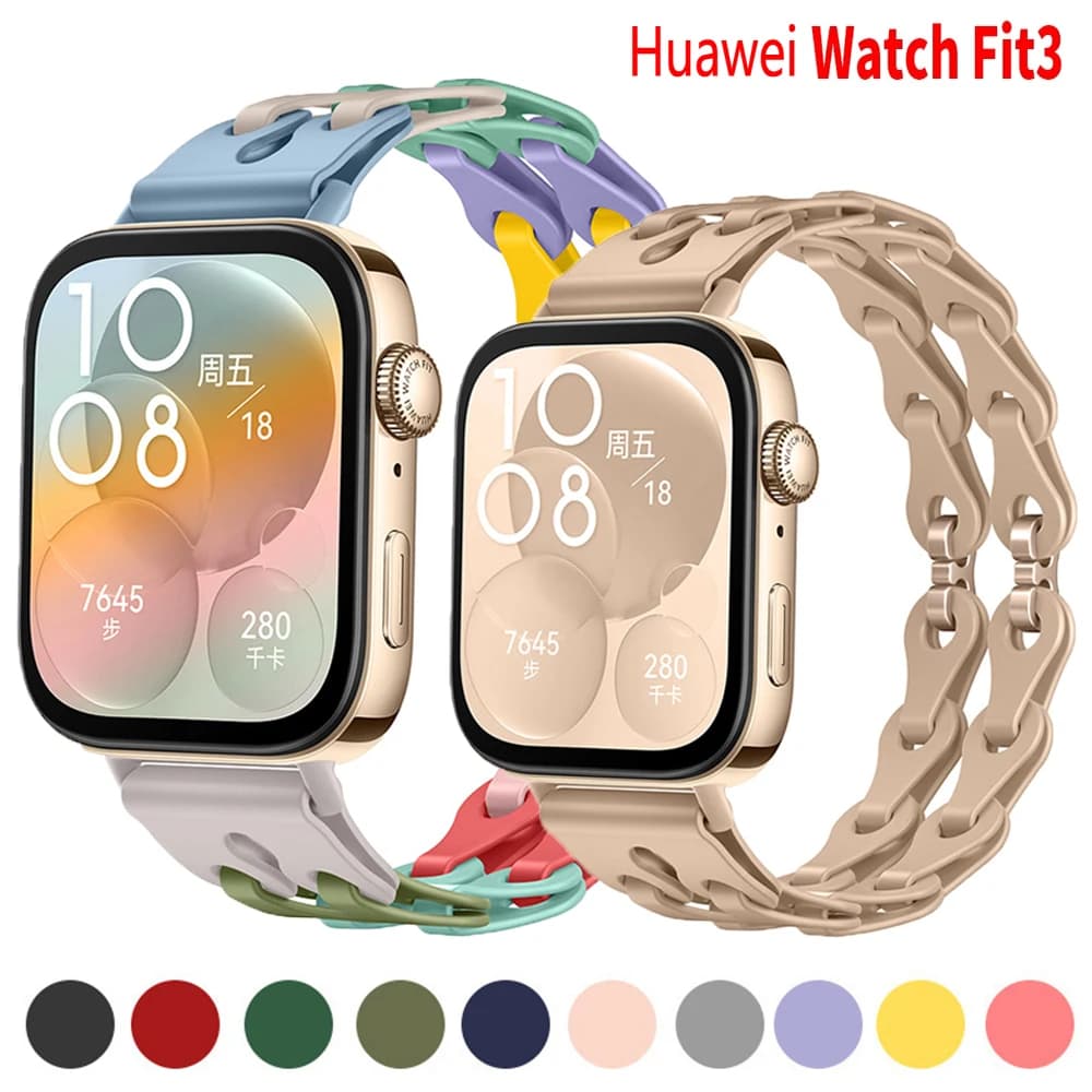 Soft Silicone Strap for Huawei Watch Fit 3 Straps Detachable Correa for Huawei Fit 3 Bracelet for huawei Fit3 Band Accessories