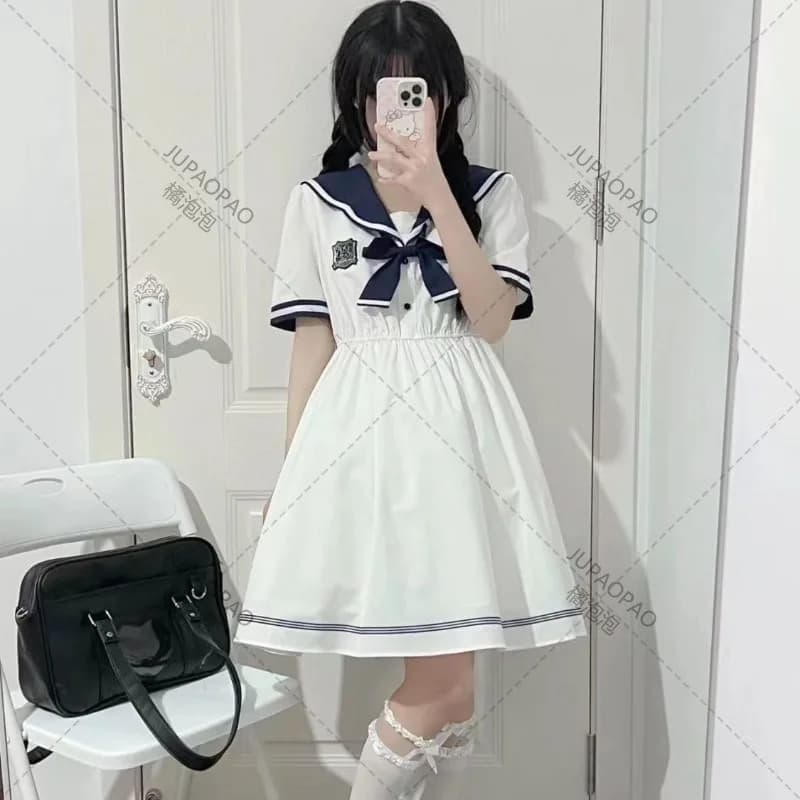 Japanese Kawaii Student JK Dress Sweet Lolita Sailor Uniform Halloween Cute School Girl Role Play Love Live Cosplay Party Dress
