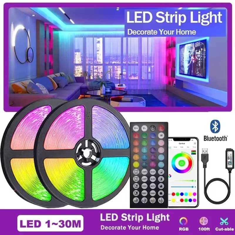 Led Light Usb Rgb Led Strip 1-30M 5050 Bluetooth Wifi Alexa App Control Adhesive Tape String Tv Backlight Ribbon Room Decoration