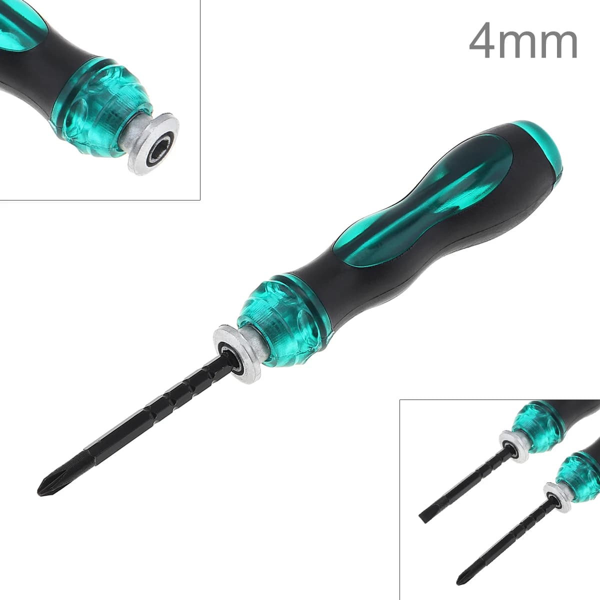 4 Inch Telescopic Ratchet Screwdriver Repair Household Hand Tools Dual-end Screw Driver Slotted Cross Magnetic Screwdriver