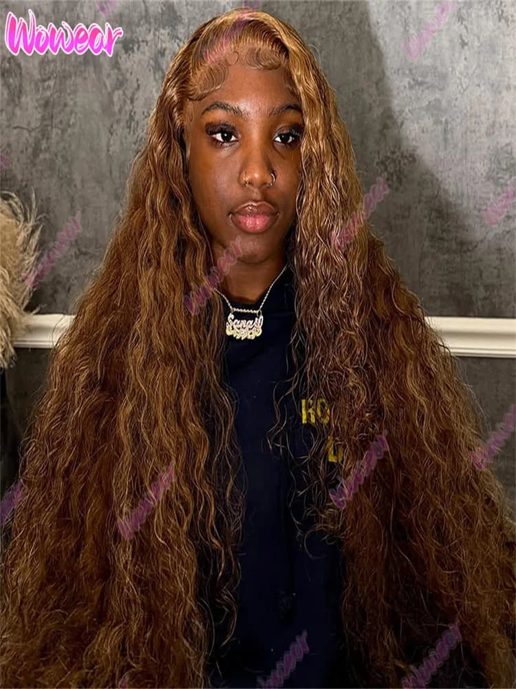 Highlight Wig Human Hair Curly Wigs 13x4 Lace Frontal Deep Wave Wigs 13x6 Hd Lace Frontal Wig 30 Inch Ombre 4/27 Brazilian Wigs