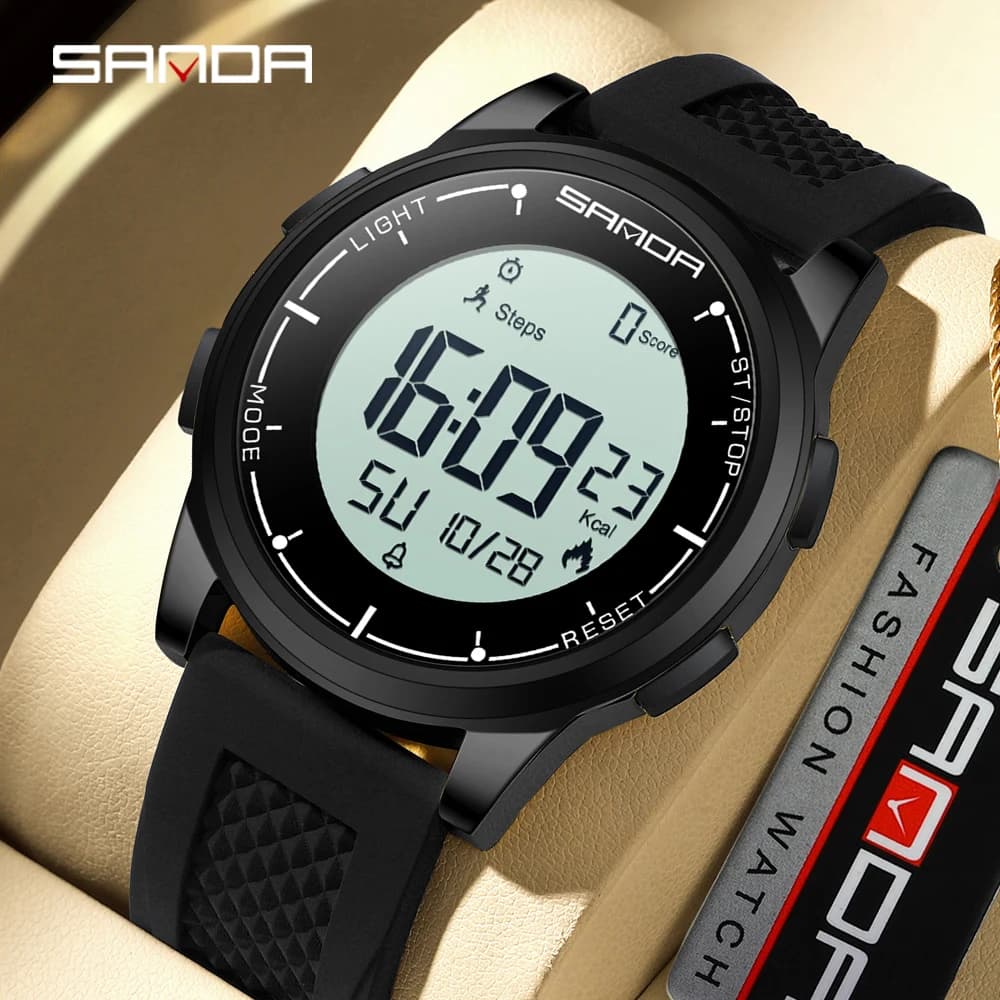 SANDA 9064 Men's Watch Sports Electronic Watch Calorimeter Stepper Electronic Watch Sleep Smart Men's Electronic Watch