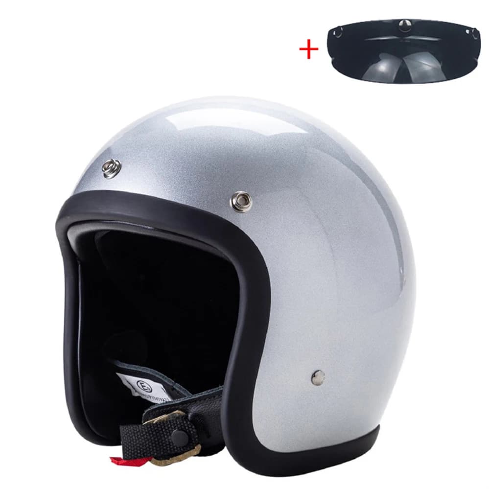 Japanese Korea Style Open Face Motorcycle Helmet Vintage 500TX FiberGlass Retro Scooter Riding 3/4 Jet Casco Moto Capacete BLD