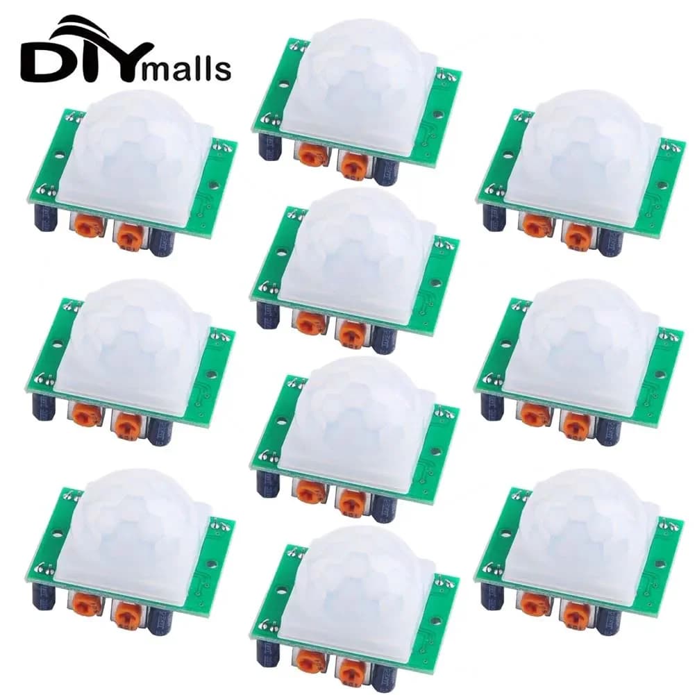 10pcs HC-SR501 Adjust IR Pyroelectric Infrared PIR Motion Sensor Detector Module for raspberry pi kits