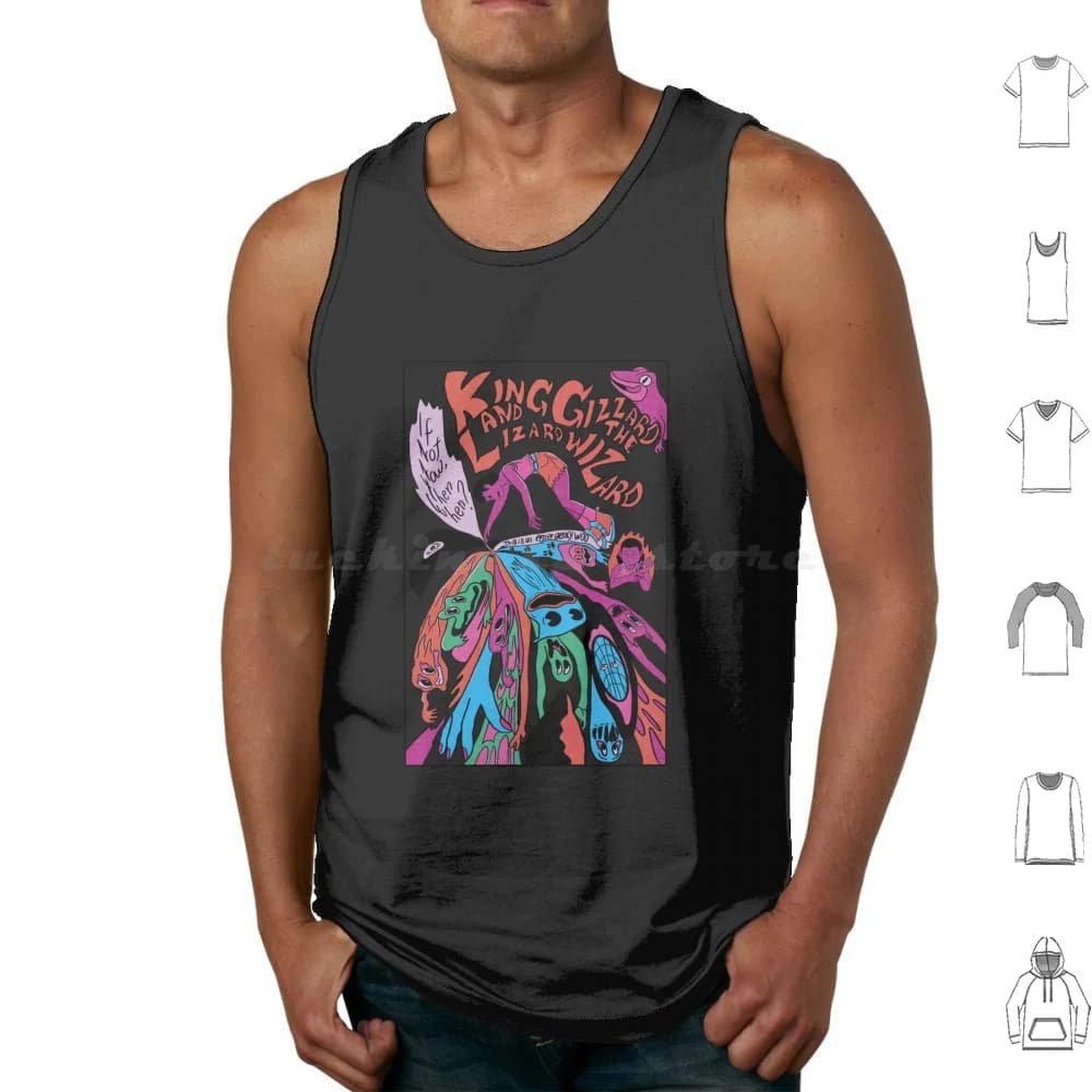 King Gizzard And The Lizard Wizard Tank Tops Print Cotton King Gizzard And The Lizard Wizard Abstract Aussie Australia