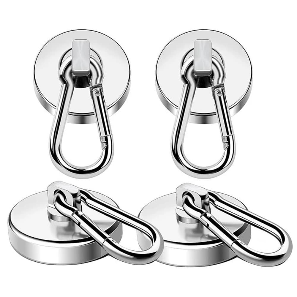 Magnetic Hooks Strong Heavy Duty Neodymium Hooks With Swivel Carabiner Hook For Refrigerator 1pcs Magnetic Materials