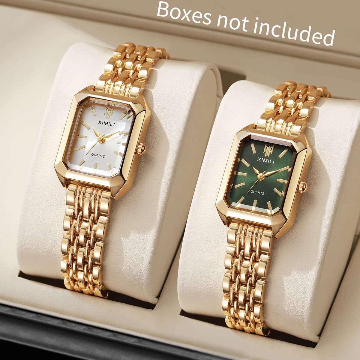 1/2/4PCS Luxury Women Watches Fashion Rectangle Woman Quartz Watch Stainless Steel Band Wristwatches Reloj Mujer（Without Box）