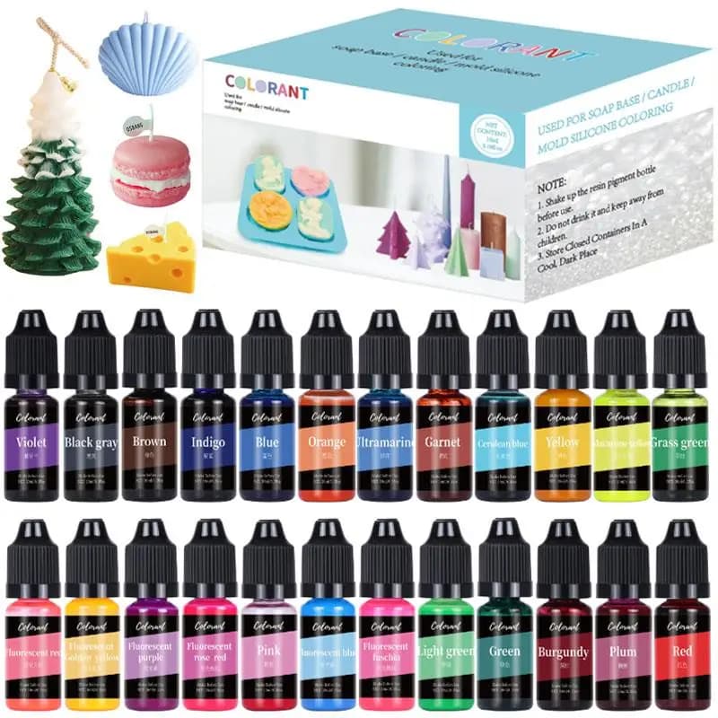 1Set Candle Dye Pigment Liquid Colorant Dye Kit DIY Candle Making Supplies Aroma Soap Soy Wax Resin Dye Handmade Crafts Pigment