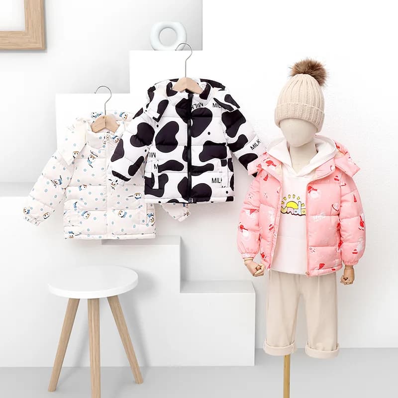 Fall/Winter 2024, boys and girls children's warm cotton-padded jackets down cotton-padded outerwear suitable for 1-8 years old