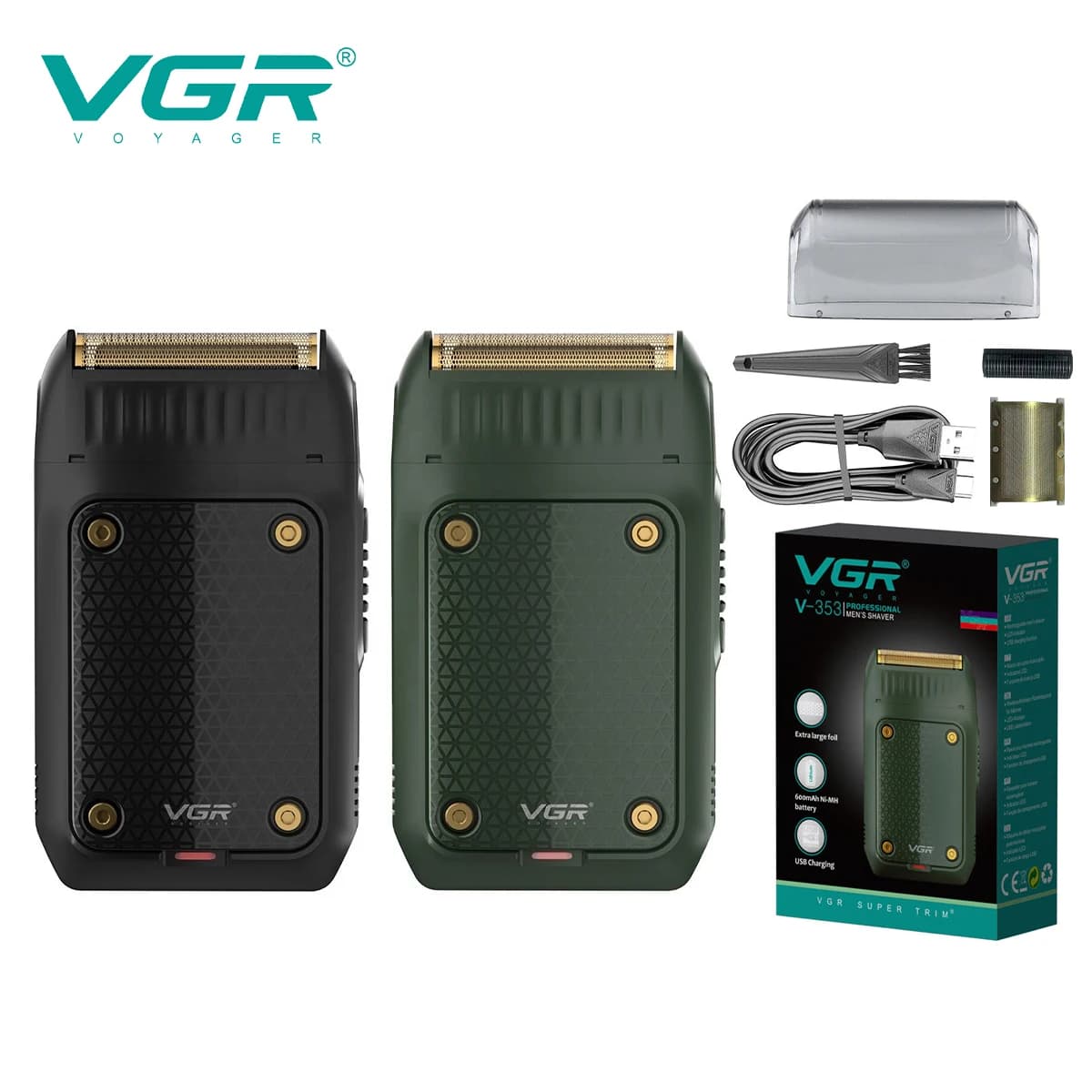 VGR 353 Razor Electric Shaver Professional Hair Trimmer Rechargeable Razors Portable Beard Trimmer Mini Hair Shaver for Men