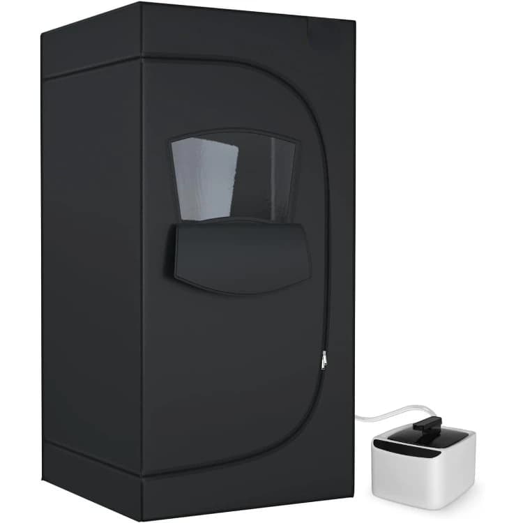 Full Size Sauna 600D Canvas, Portable Steam Saunas Tent Fold-able with 2.6L 1000W Steam Generator Remote Control（63"x31.5"x31.5"