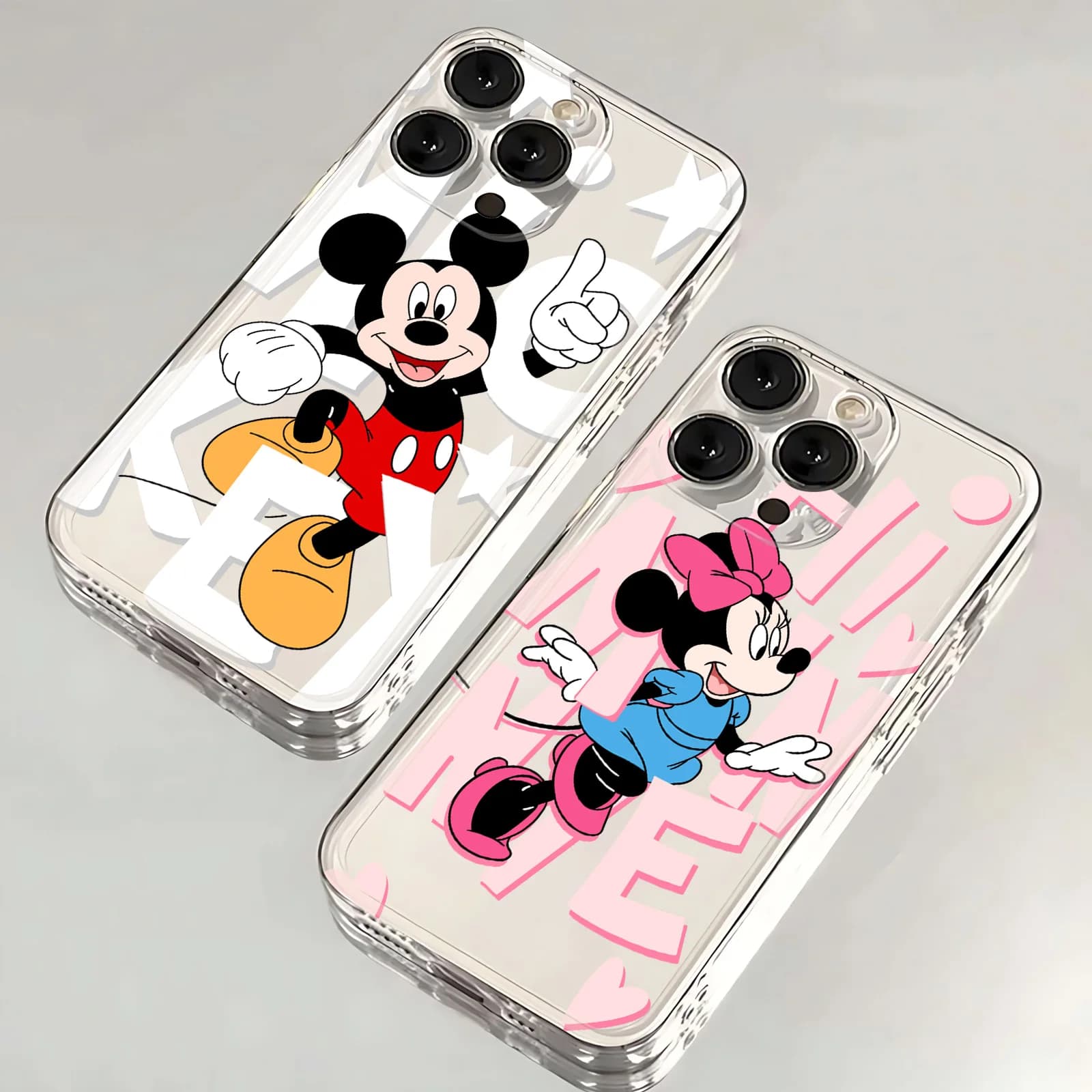 Couple Mickey Minnie Phone Case For Samsung S24 S23 S22 S21 S20 S10 FE Note20 Note10 Plus Ultra Lite 5G Clear Soft TPU Cover