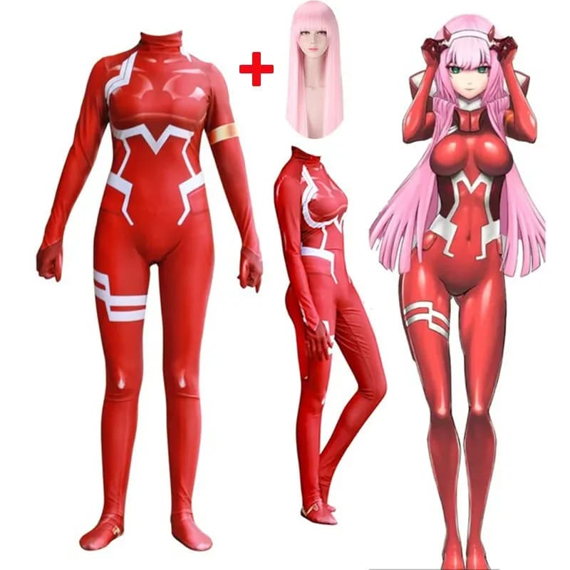 Halloween Costumes darling in the frankxx 02 Zero Two cosplay Costumes Limited Edition Fitted Tights 3D printing Zentai Bodysuit