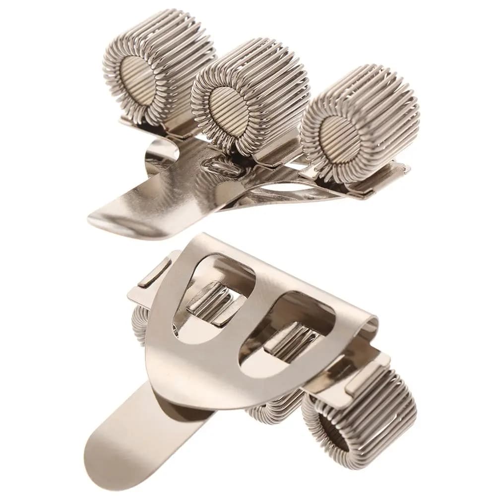 Writing Supplies Portable Elastic Loop Metal Pencil Holder Double Opening Spring Pen Clip Single Hole