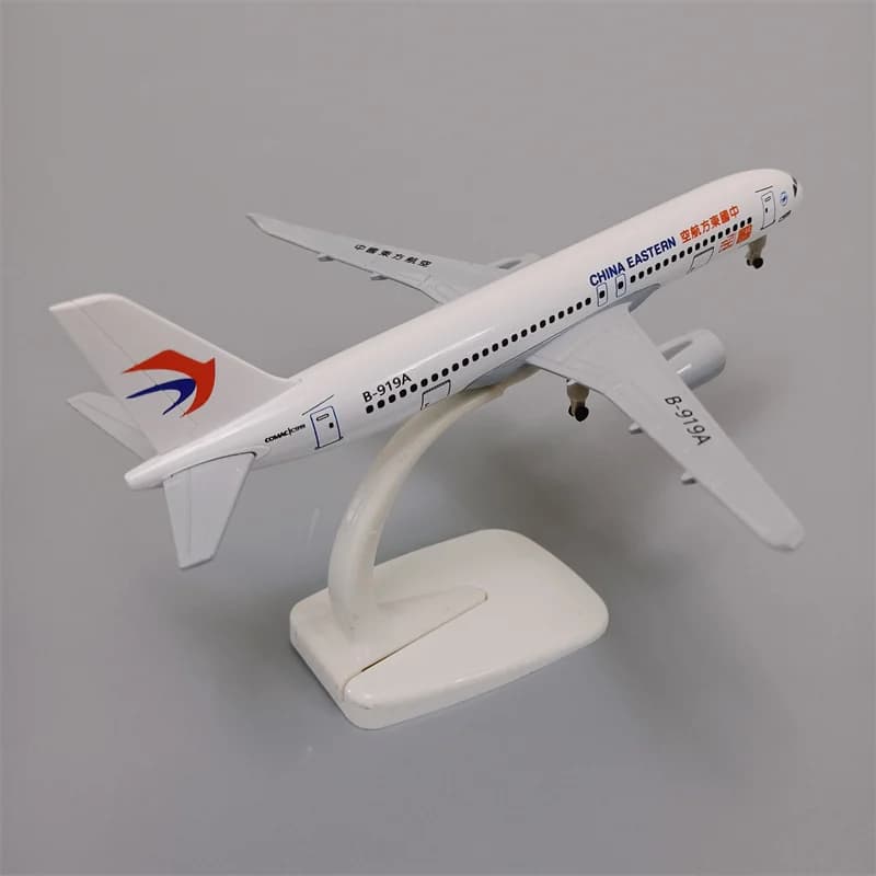 19cm China Eastern COMAC C919 Airlines Aircraft Diecast Airplane Model Plane Aircraft with Wheels Landing Gears Aeroplane