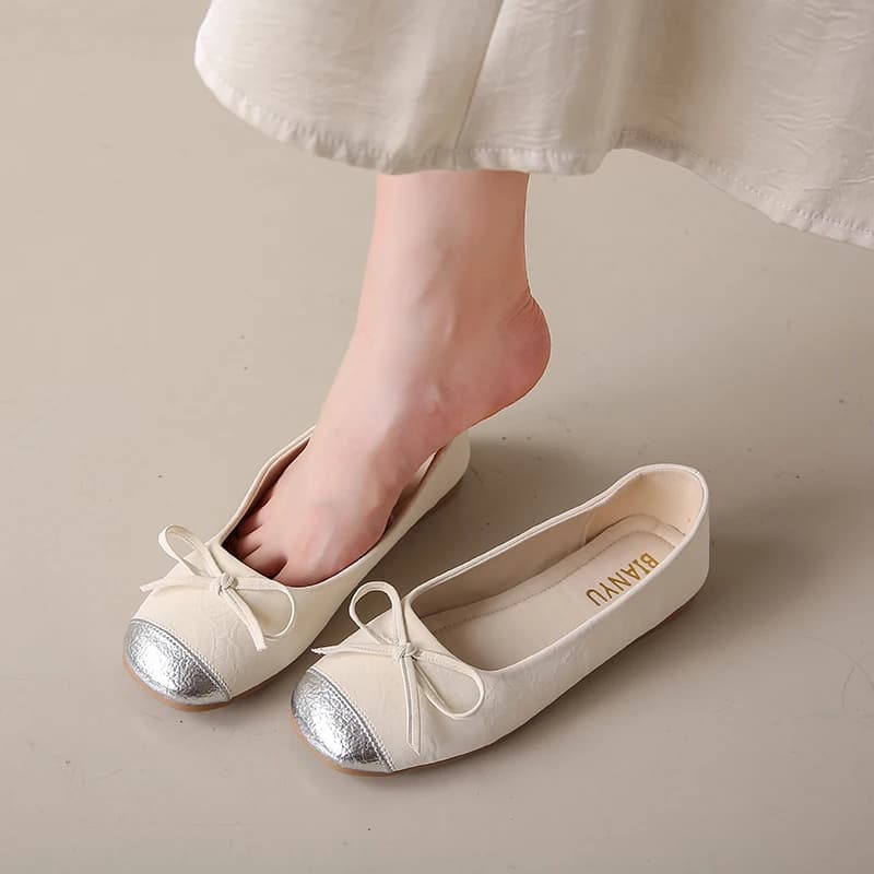 Women&#x27;s Breathable Slip-On Flats Shoes Casual Dress Shoes Comfortable Memory Foam Ballet Flat Shoes for Lady