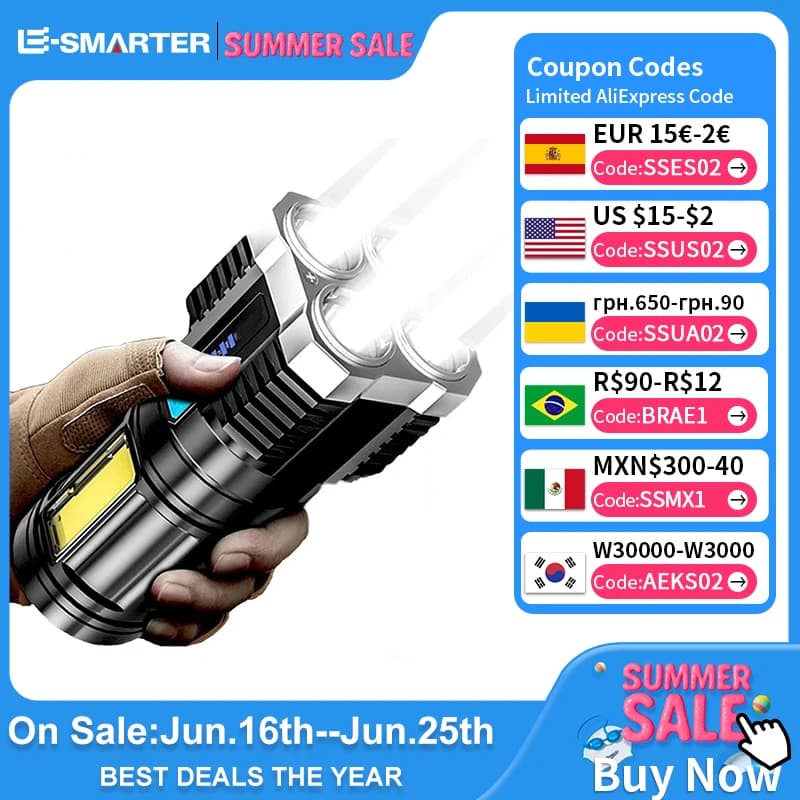 Led Mini Diving Rechargeable High Lumens Torch Long Range Powerful Camping Taschenlampe Linterna Flashlights