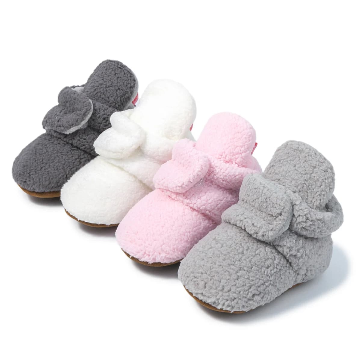 KIDSUN New Baby Socks Warm Fluff Baby Booties Toddler Cotton Soft Anti-Slip Winter Baby Slipper Newborn First Walker Crib Shoes