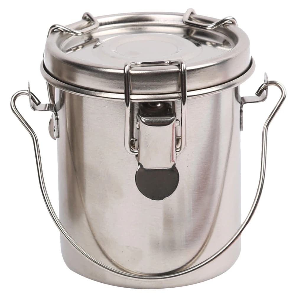 Stainless Steel Thicken Painting Oil Pot With Cover Oil  Painting Color Mixing Vessel Double Layer Metal Brush Washing Container