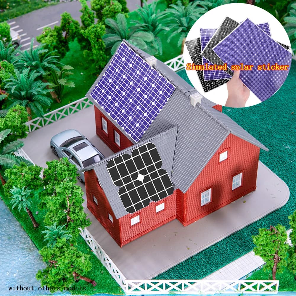 21*29CM Simulation Blue/Black Solar Panel Stickers Materials Diy Building Model Landscape Layout Kits 3Pcs/Lot