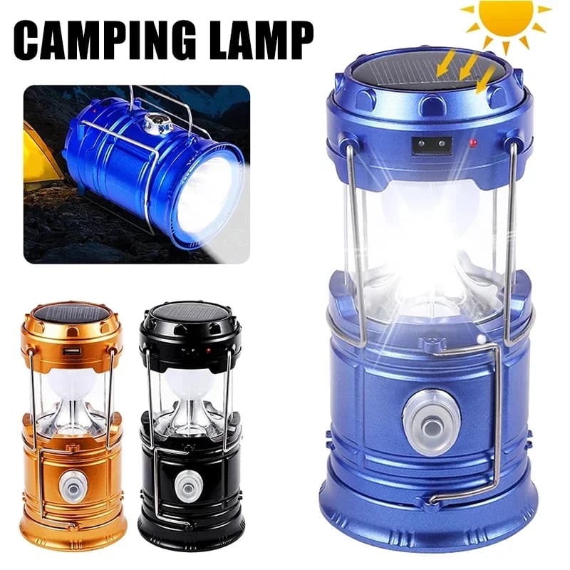 Solar Multifunctional Handheld Camping Lamp Tent Lamp LED Portable Flashlight Portable Waterproof Emergency Powered Work Light