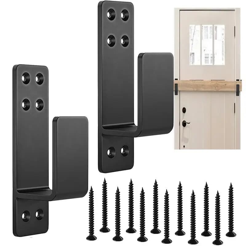 Shed Security Bar Door Brackets 2 Pack Upgraded Steel U Bracket Thickness Drop Open Bar Prevent Unauthorized Entry Fit For 2 X 4