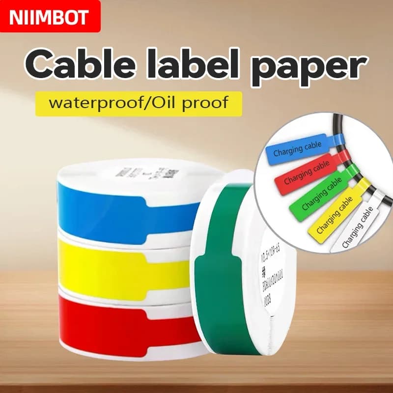 Niimbot Cable Label Home Office Wire Identification Label Suitable for D110 D101 D11 Pinter Network Cable Waterproof Label Stick