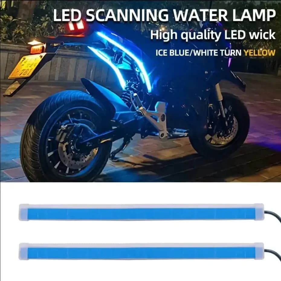 2Pcs Motorcycle Turn Signal Lamp LED Daytime Running Lights Tail Light DRL Waterproof Decoration Strip Motorcycle Flowing Light