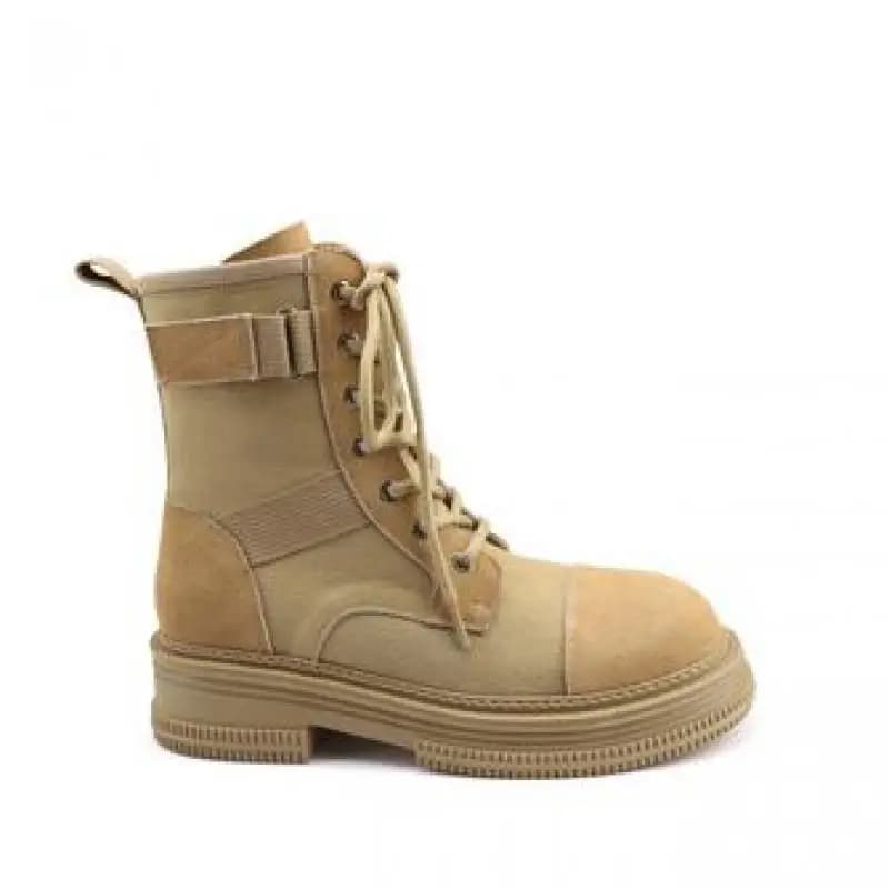 Summer Shoes Boots Women Fashion Classics British Style Tube Height 15CM Side Zipper Lace-up Square Heel Round Toe Women Shoes