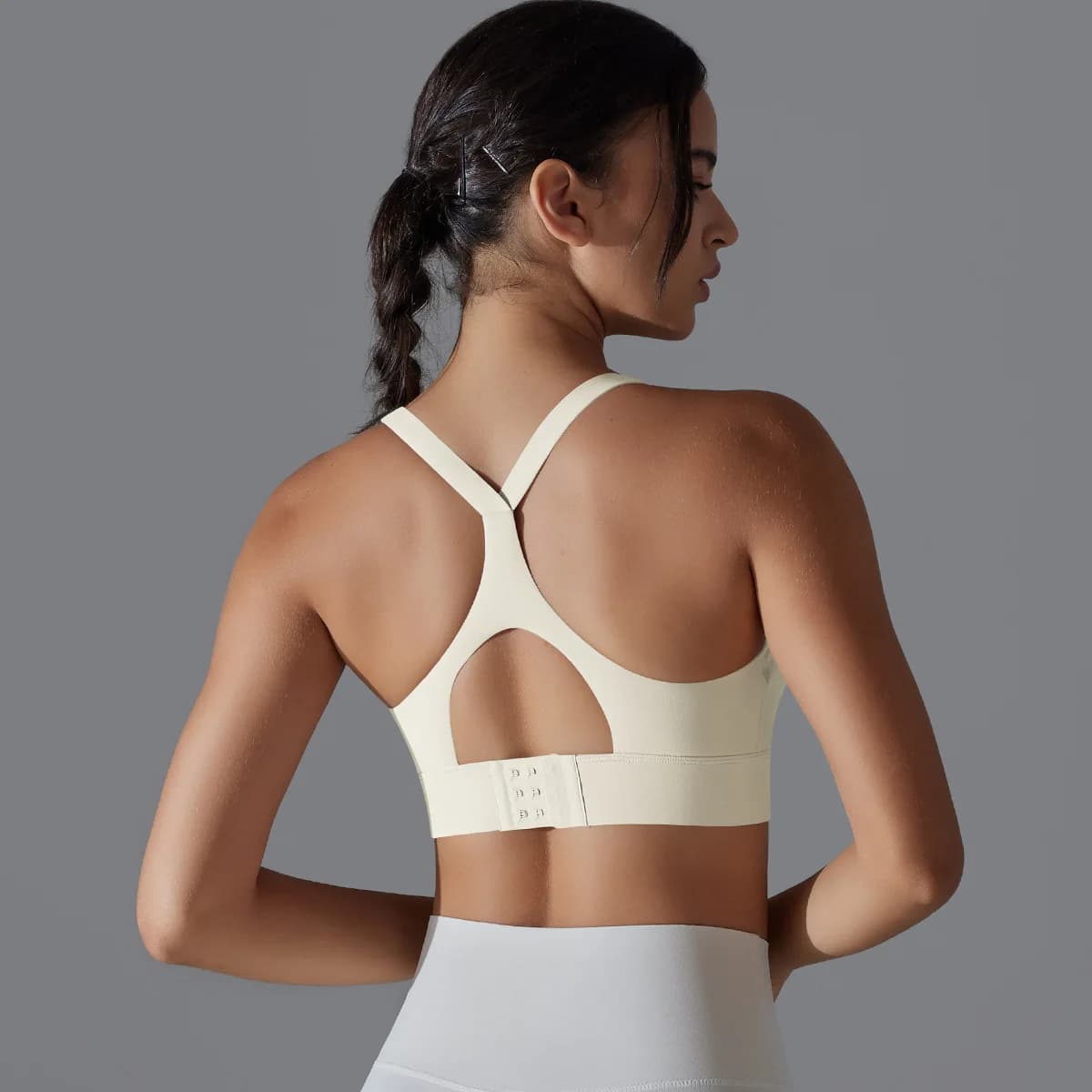 Women High Support Racerback Sports Bra Hook and Eye Closure Gym Fitness Top Push Up Workout Yoga Bras Female Running Bralette