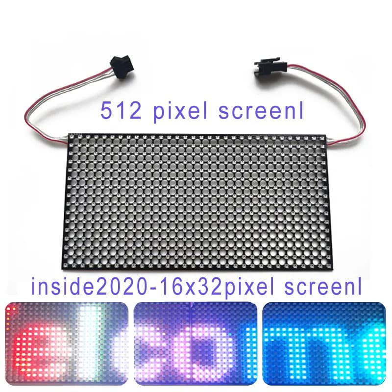 RGB color dot matrix 16 * 32 dot matrix SPI protocol 2020 small light beads Ws2812 full color LED screen