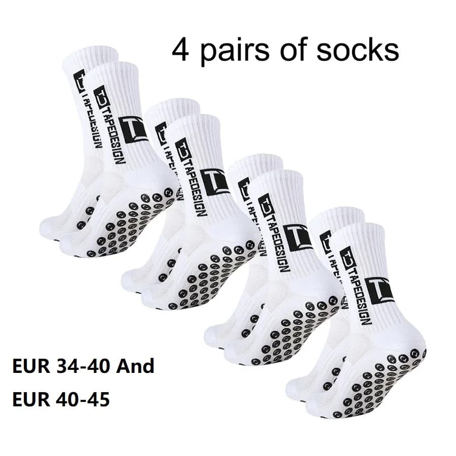 4 pairs of new TC mid tube glued football socks for sports training and competition, non slip and breathable socks