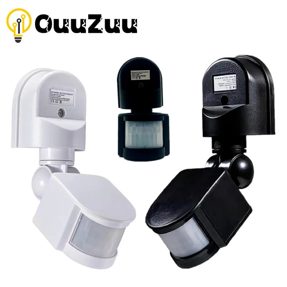 12V Motion Sensor 220V/110V PIR Movement Detector Automatic Infrared Wall Mount Timer Outdoor 24V LED Motion Sensor Light Switch