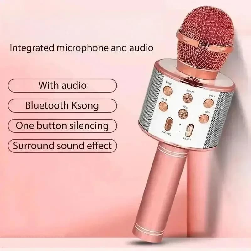 VIKEFON Professional Handheld Wireless Karaoke Microphone USB Speaker Microphone for Kids Music Player Singing Recorder KTV