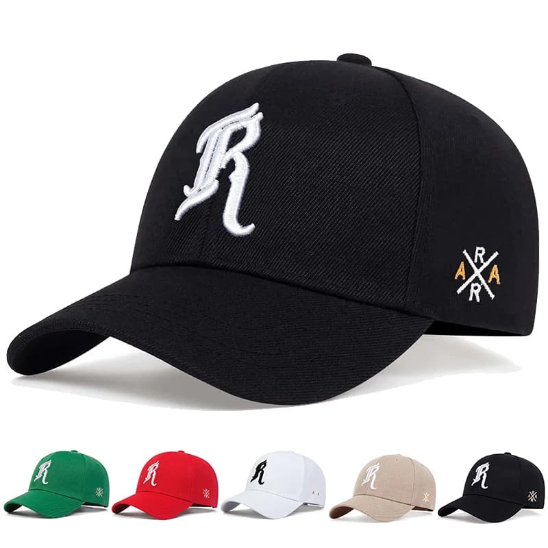 1piece Unisex R Letter Embroidery Baseball Cap Outdoor Adjustable Sunscreen Leisure Hat Spring Autumn Travel Tourism Vacation