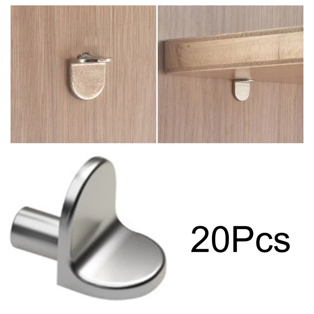 20pcs 5mm L - Shaped Shelf Support Studs: Fix Wooden/Glass Boards in Cabinets, Ideal Furniture Bracket Holders