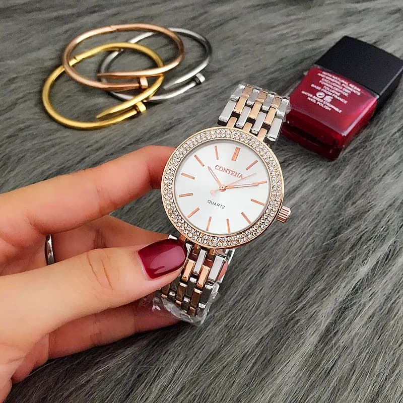 Montre Femme CONTENA Fashion Women Watches Luxury Brand Women's Quartz Watches Stainless Steel Ladies Watch Clock Reloj Mujer
