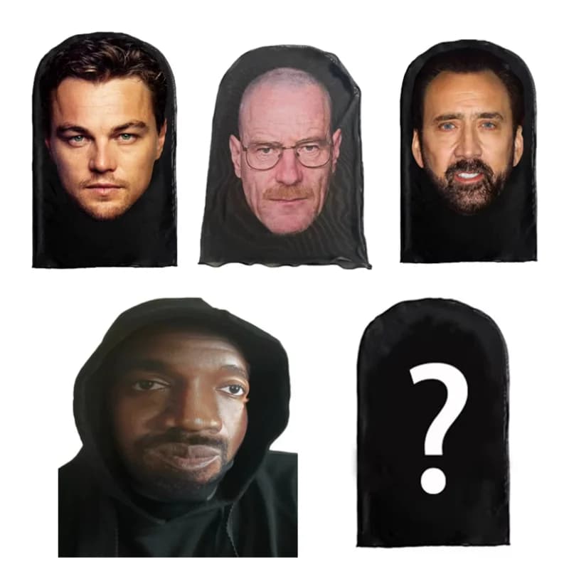 Baraklava Hat Realistic Famous Mask Elastic Mesh Full Face Mask for Men Women Cosplay Headwear Hip Hop Fashion Hood Hat Headgear