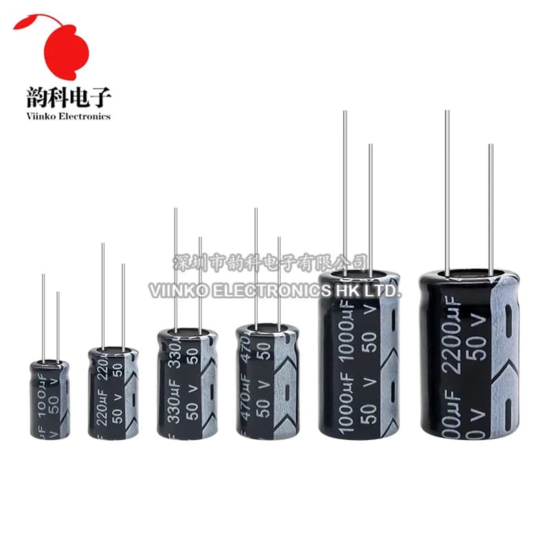 50V Aluminum Electrolytic Capacitor 0.1UF 0.22UF 0.47UF 10UF 22UF 33UF 47UF 100UF 220UF 470UF 680UF 1000UF 2200UF 3300UF 4700UF