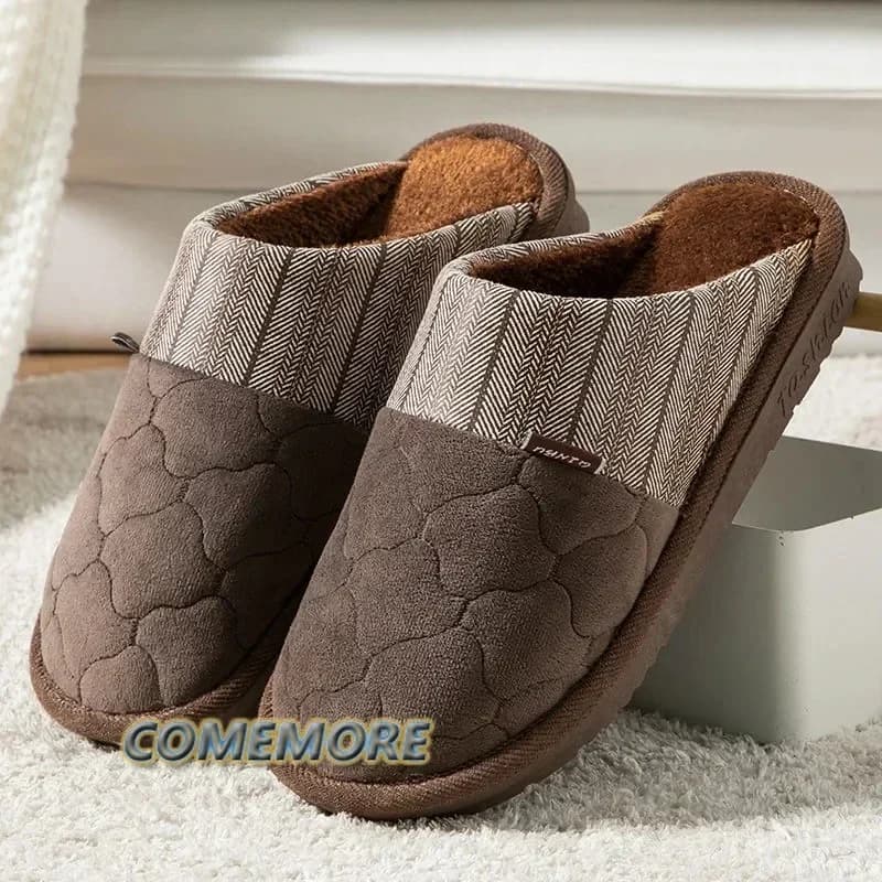 Big Size 48 49 50 Fur Slippers Winter Home Men Shoes Fashion Flat Bedroom Slippers Furry Slides Male Shoes Fur Men's Comfortable