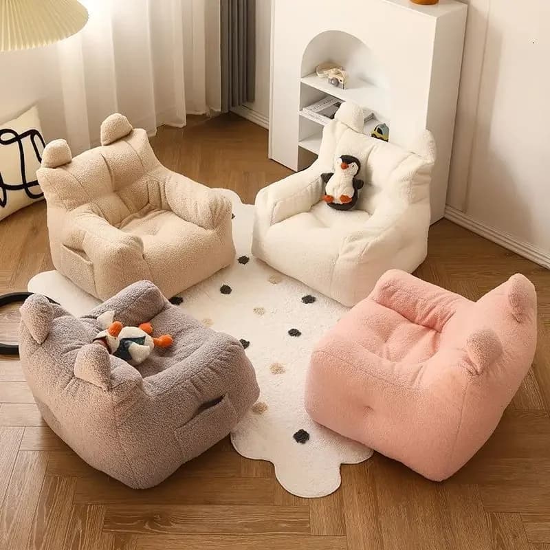 3-8 Age Children's Sofa Boy Girl Chair Soft Fleece Armchair Couch Pet Kids Furniture Frameless