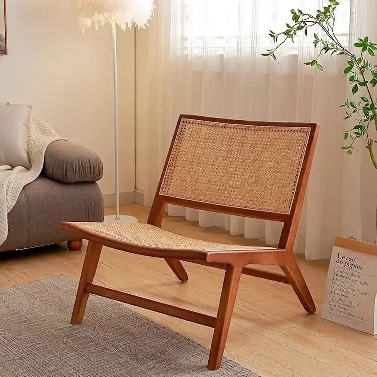 Sofa Chair, Solid Wood, Rattan, Recliner, Leisure, Home, Homestay, Single, Lazy, Sofa Balcony, Living Room