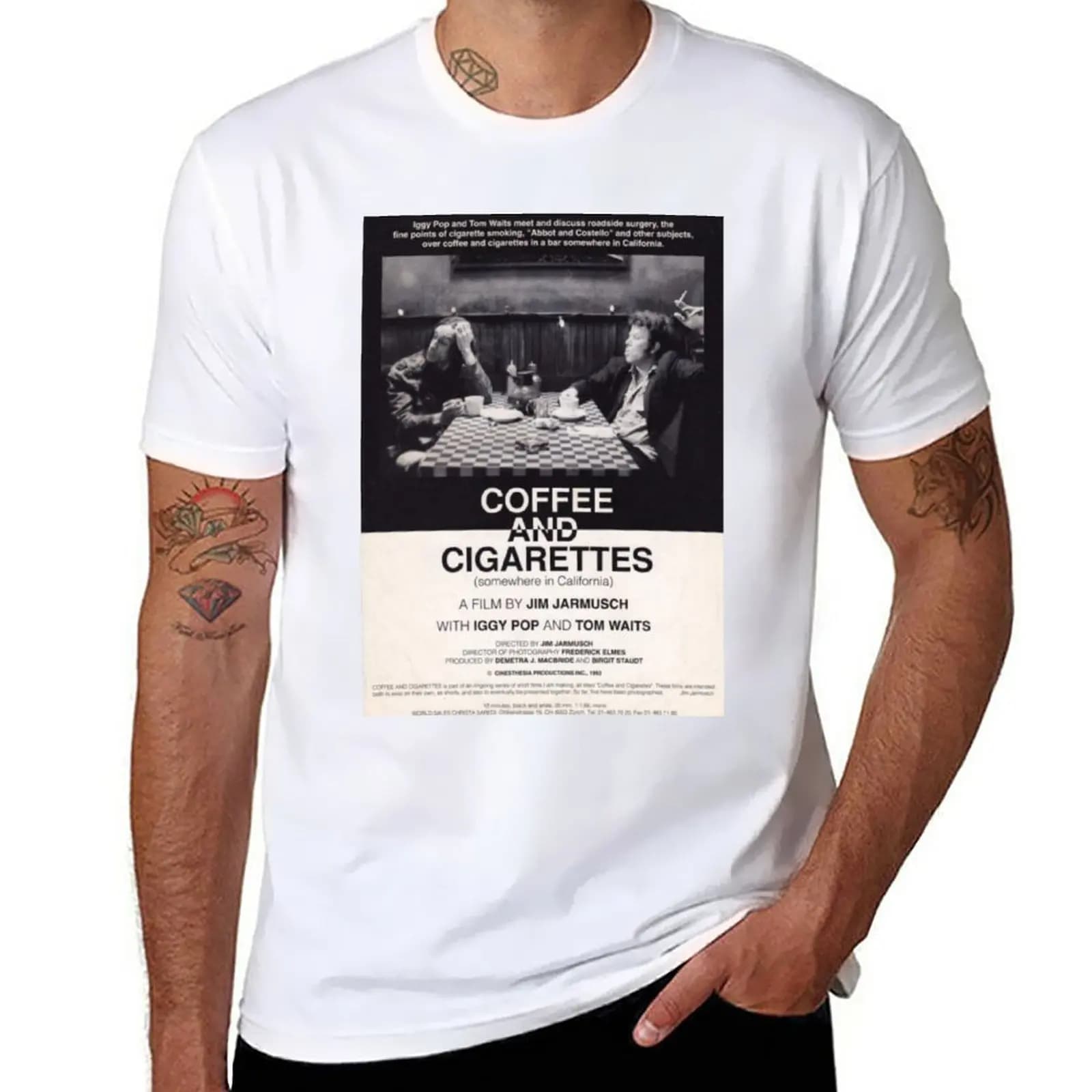 Coffee and Cigarettes by Jim Jarmusch Wallpaper T-Shirt Blouse hippie clothes graphics sweat shirts, men